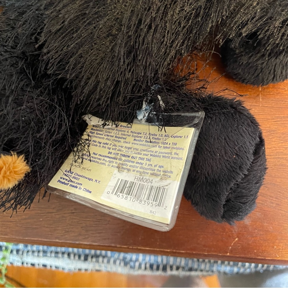 GANZ Webkinz Black Bear WITH TAG - Picture 4 of 9